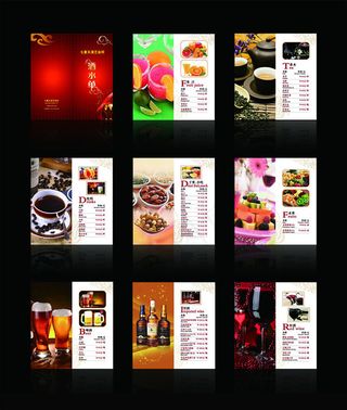 舞厅酒水单设计矢量素材