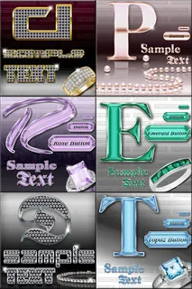 水晶三维质感字体psd分层素材