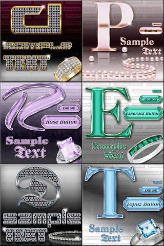 水晶三维质感字体psd分层素材