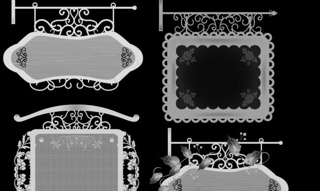 花纹装饰的指示牌笔刷
