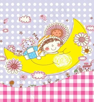 躺在月亮上的女孩图片