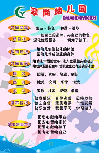 学校展板幼儿园办园宗旨图片