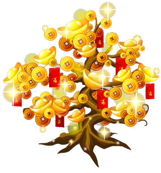 卡通实物摇钱树金钱树海报素材