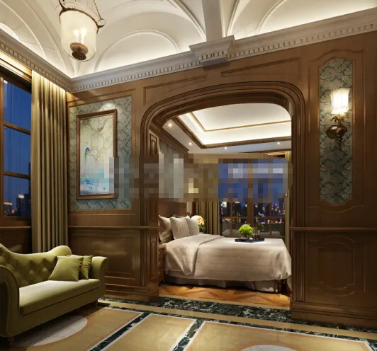 中式卧室含贴图模板下载