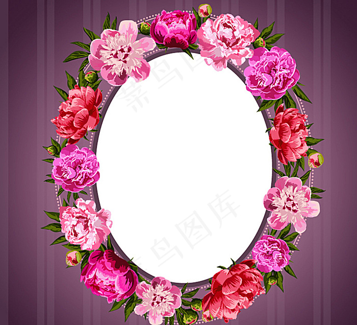 椭圆花卉装饰图片