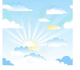 无缝蓝天白云向量