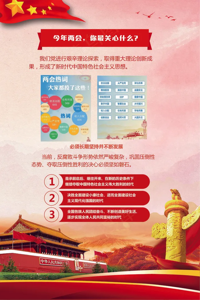 大气创意2018做*工作报告宣传...(1772X2657(DPI:150))psd模版下载