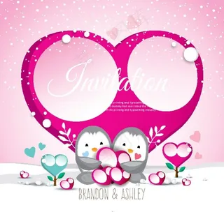 精美情人节邀请卡设计矢量素材