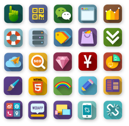 精美扁平手机图标PSD分层素材