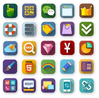 精美扁平手机图标PSD分层素材