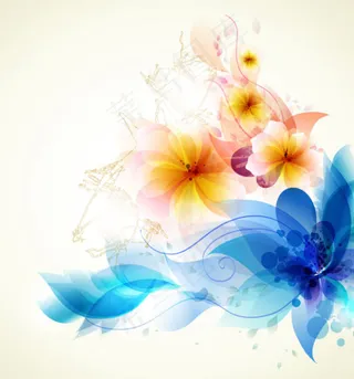 浪漫花朵背景矢量