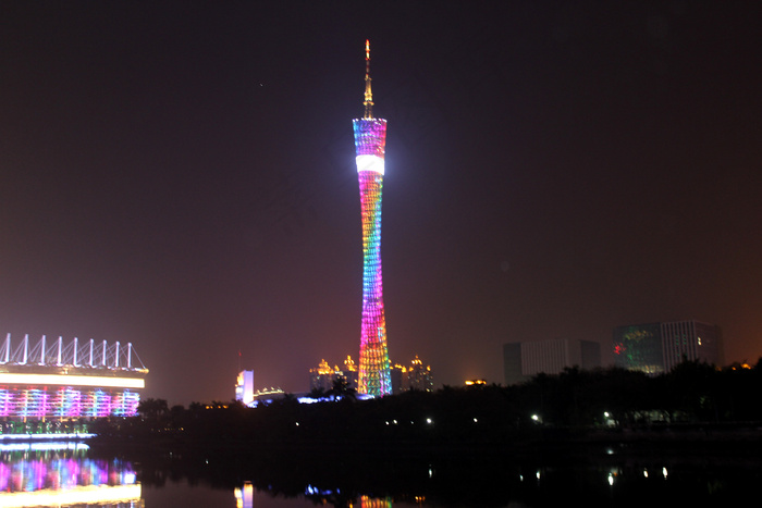 广州电视塔夜景图片