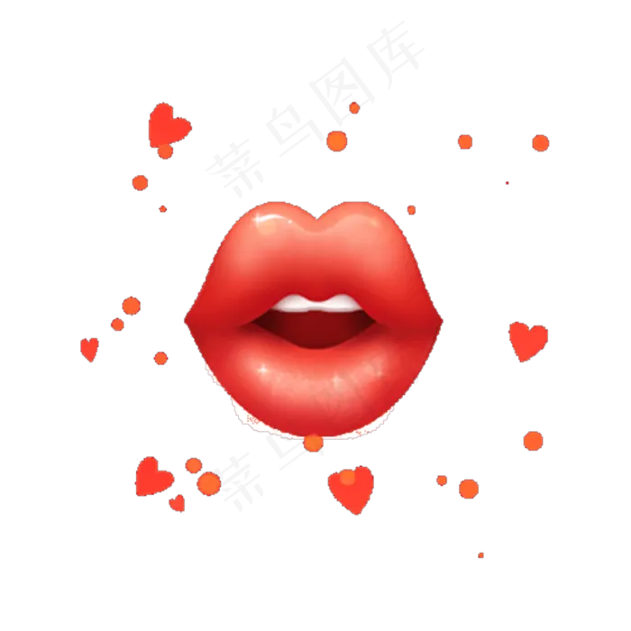 免抠元素爱心小红唇