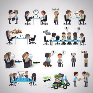 商人在工作设计矢量集03