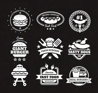9款快餐食品标志矢量素材
