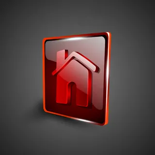 亮红的3D Web 2的0家或主页...