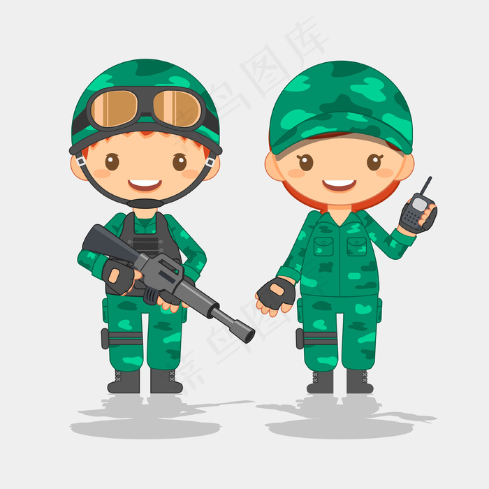 儿童插画风格人物元素矢量素材医生职...