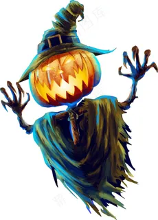 卡通万圣节南瓜鬼png元素