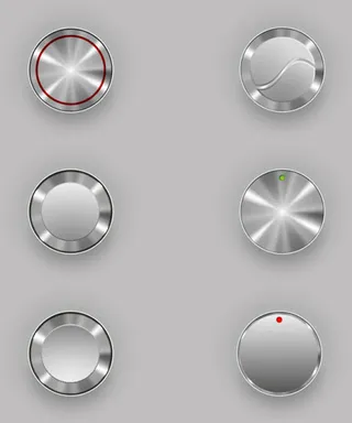 银色按钮矢量素材