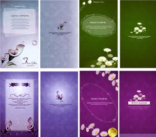 淡雅花卉海报模板矢量素材