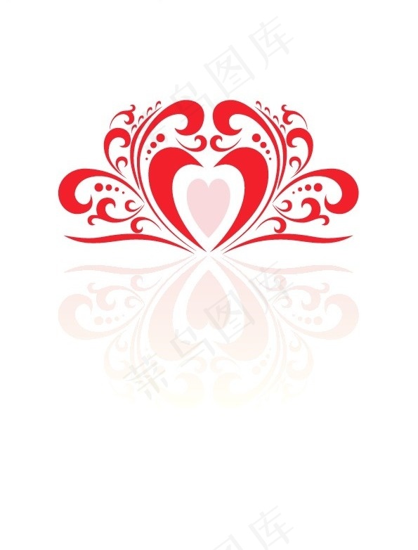 情人节心之心形花纹矢量图