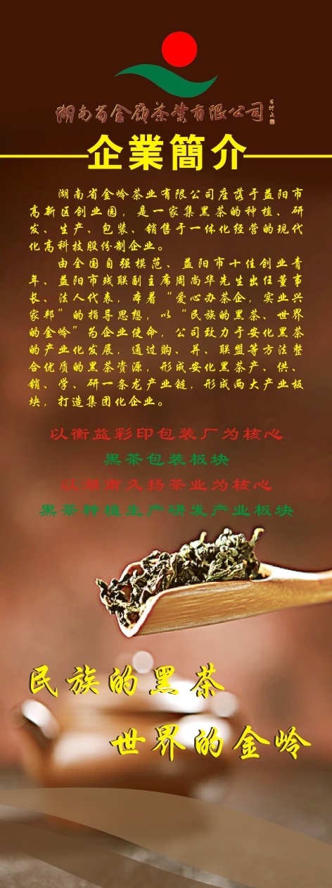 湖南省金岭茶业企业简介cdr矢量模版下载