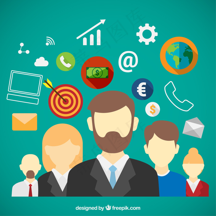 团队合作的商业图标