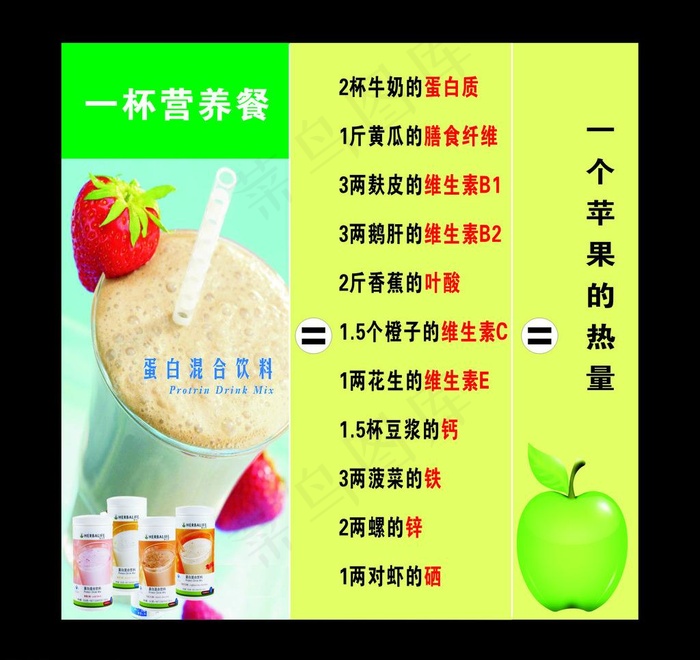 一杯营养餐海报图片cdr矢量模版下载
