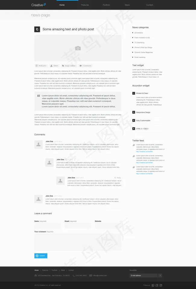 手机网页模版分页psd模版下载