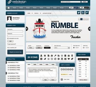 简洁板网页模板矢量素材