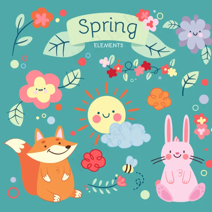 可爱的卡通动物图片eps,ai矢量模版下载