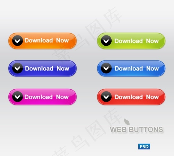 立体下载按钮psd素材psd模版下载