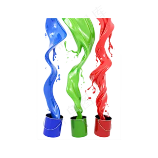 彩色油漆飘浮元素