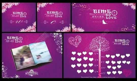 紫色婚礼海报设计PSD素材