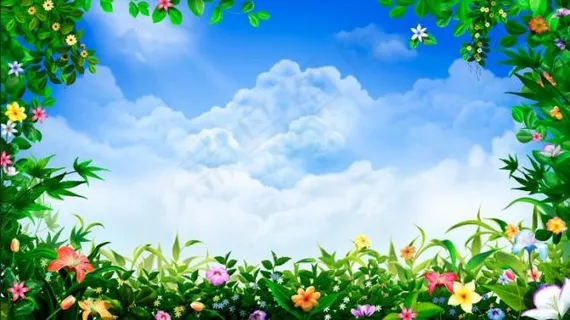 美丽花边与蓝天白云背景 美丽花边与蓝天白云背景
