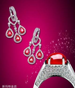 珠宝 k金 灯箱 红宝石图片