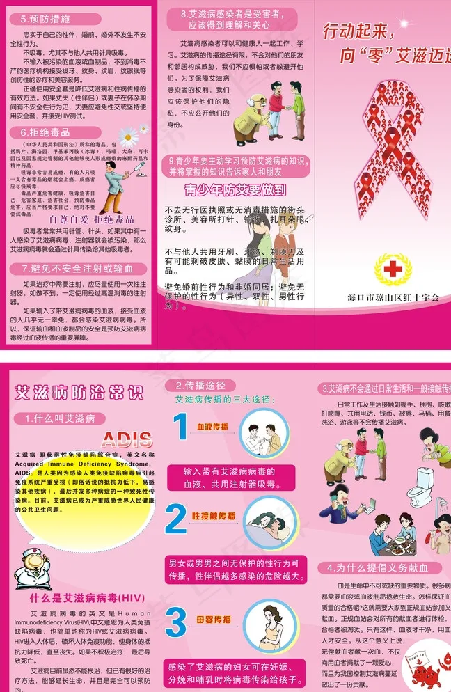 艾滋病三折页图片cdr矢量模版下载