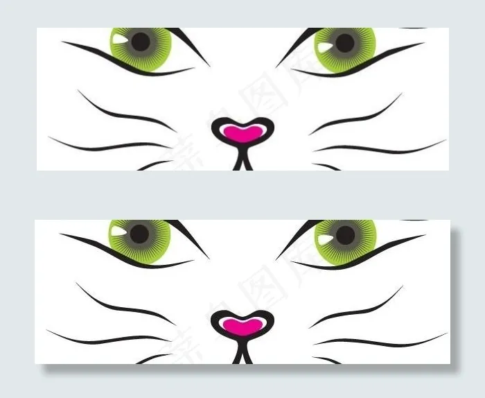 可爱的猫脸矢量素材eps,ai矢量模版下载