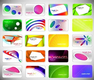 炫彩图案新潮卡片矢量素材