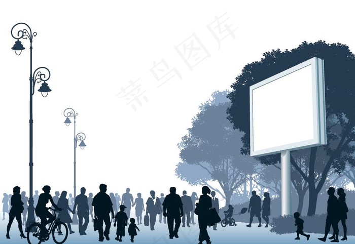 城市都市生活人物剪影图片eps,ai矢量模版下载