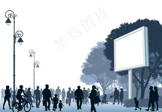 城市都市生活人物剪影图片