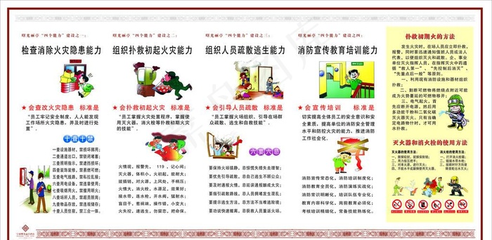 消防安全展板cdr矢量模版下载