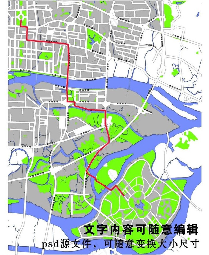 广州大学城地图psd图片psd模版下载