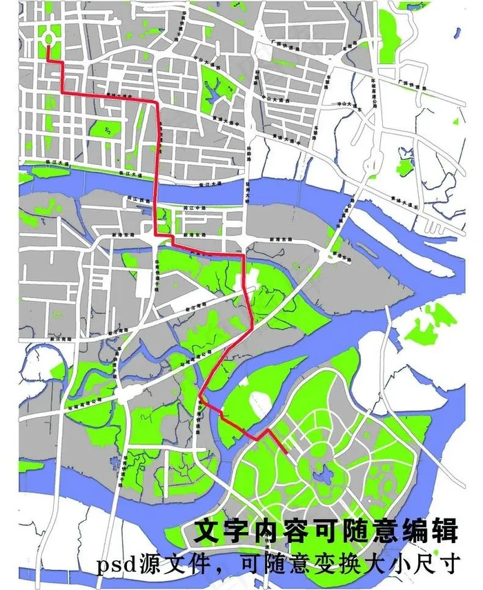 广州大学城地图psd图片psd模版下载