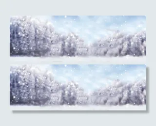 冬季雪地靴唯美雪景背景banner...