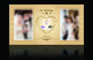 浪漫婚礼背景艺术字图片