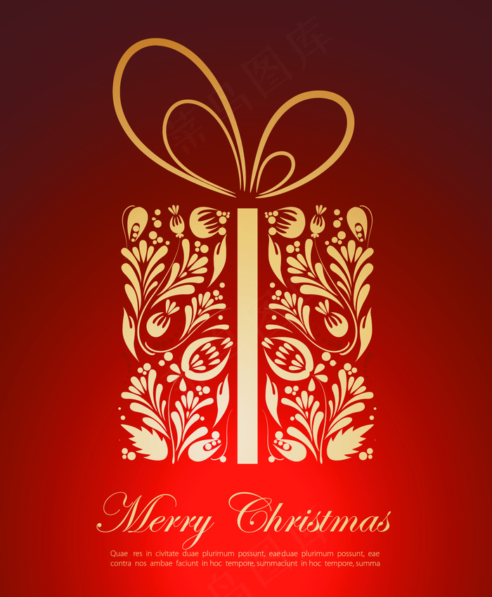 华丽的红色圣诞背景矢量素材01