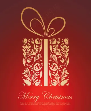 华丽的红色圣诞背景矢量素材01