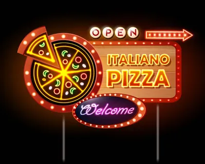 霓虹灯指示牌矢量素材