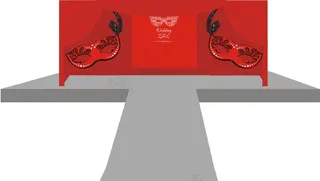 婚礼舞台背景歌剧魅影面具设计